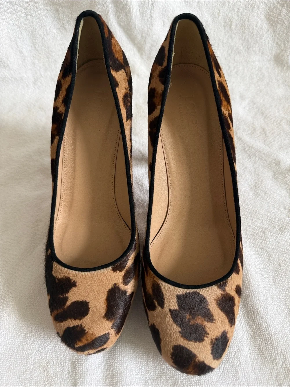 J. Crew Leopard Calf Hair Pumps in Tan and Black size 8